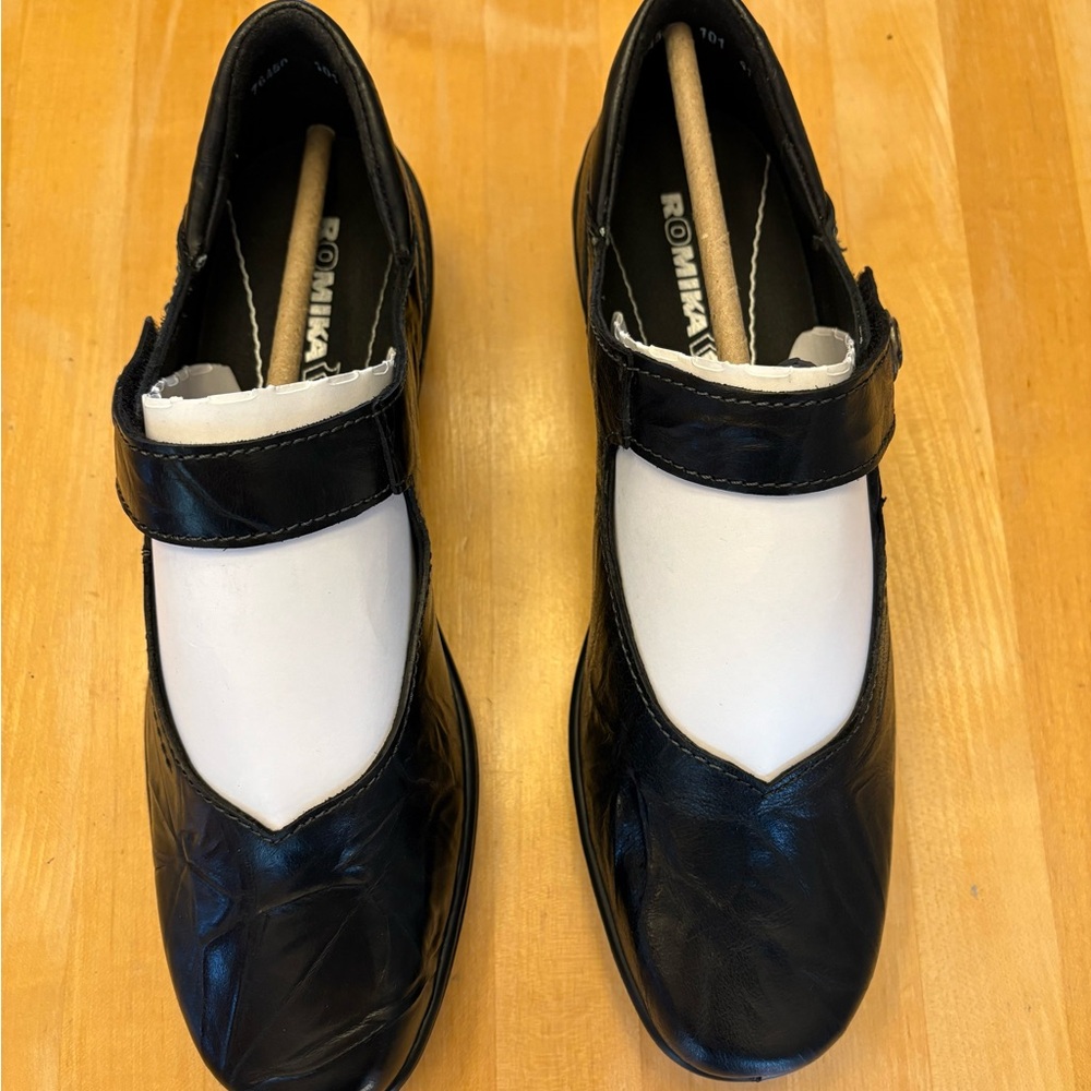 Romika Leather Black Mary Jane Cassie size EU 41 US 10 by Josef Seibel German - Picture 7 of 8